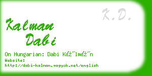 kalman dabi business card